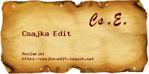 Csajka Edit névjegykártya